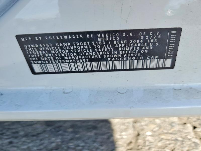 78455355 :رقم المزاد ، 3VWGX7BU3SM059057 vin ، 2025 Volkswagen Jetta مزاد بيع