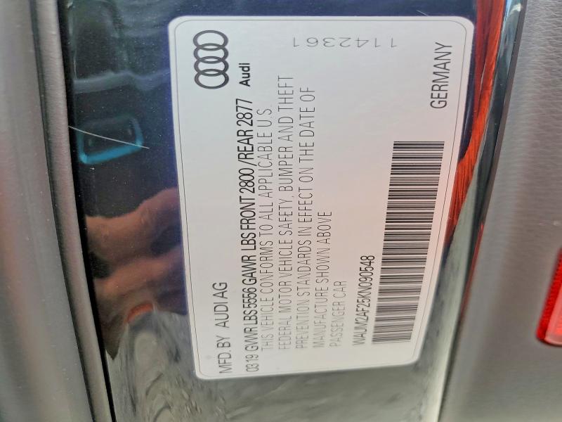 2019 Audi A6 მანქანა იყიდება აუქციონზე, vin: WAUM2AF25KN090548, აუქციონის ნომერი: 41589956