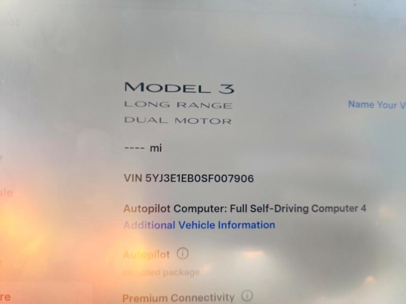 2025 Tesla Model 3 მანქანა იყიდება აუქციონზე, vin: 5YJ3E1EB0SF007906, აუქციონის ნომერი: 79206985