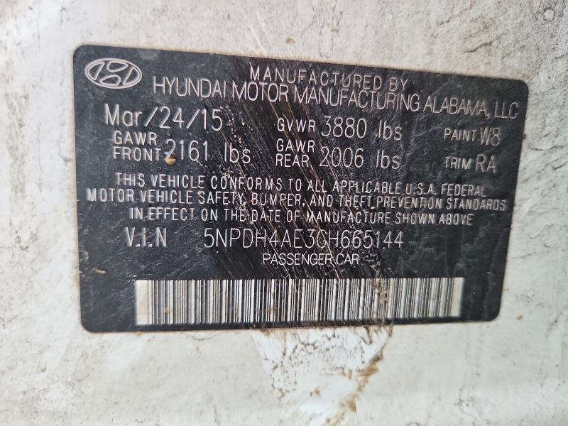 2016 Hyundai Elantra მანქანა იყიდება აუქციონზე, vin: 5NPDH4AE3GH665144, აუქციონის ნომერი: 46083986