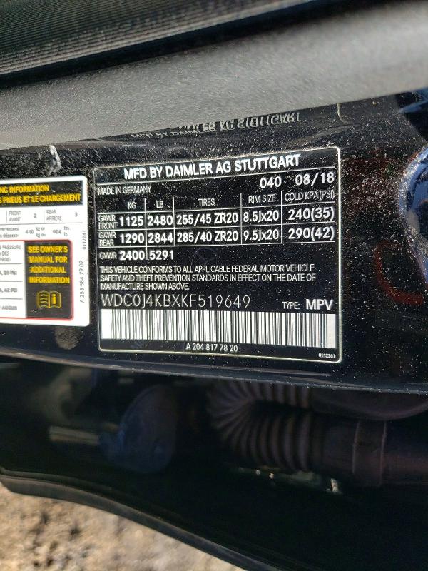 Aukcja sprzedaży 2019 Mercedes-benz Glc Coupe, vin: WDC0J4KBXKF519649, numer aukcji: 45489866
