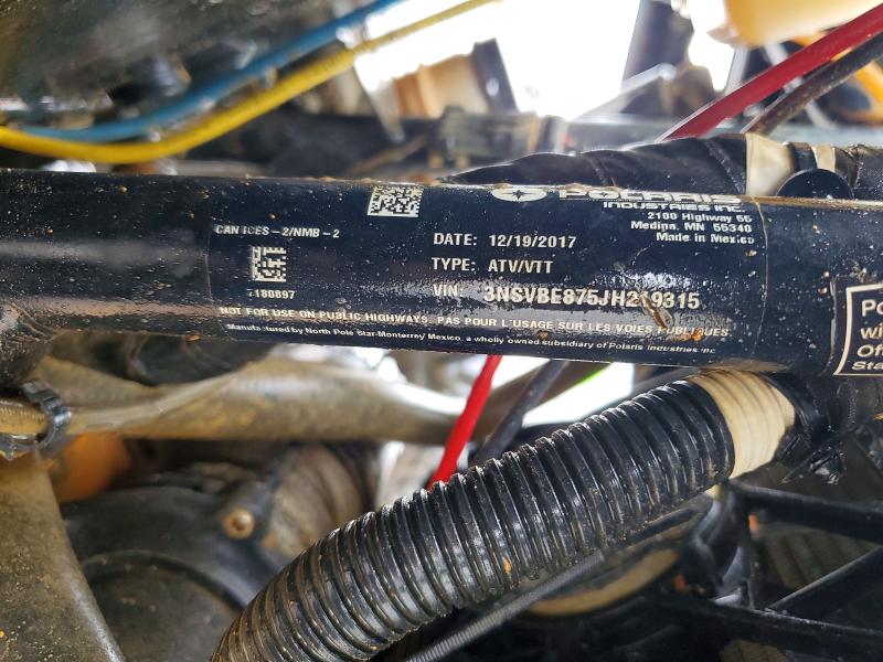 Aukcja sprzedaży 2018 Polaris Rzr, vin: 3NSVBE875JH219315, numer aukcji: 45556616