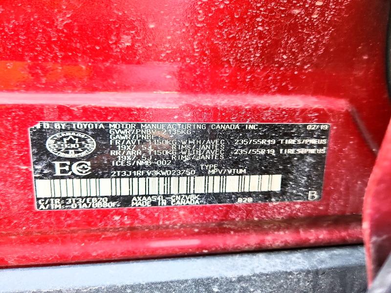 Продажа на аукционе авто 2019 Toyota Rav4, vin: 2T3J1RFV3KW023750, номер лота: 41947706