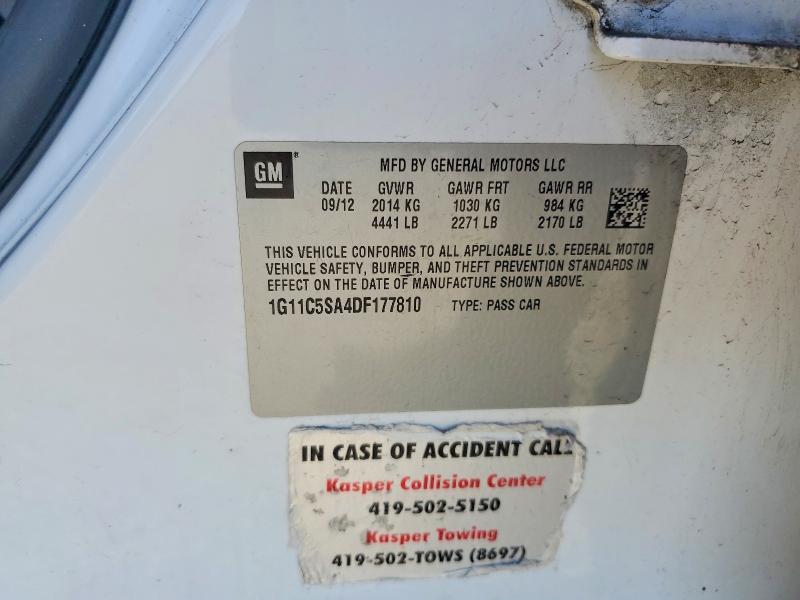 Aukcja sprzedaży 2013 Chevrolet Malibu, vin: 1G11C5SA4DF177810, numer aukcji: 42075676