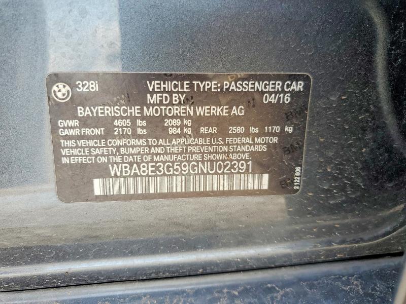 Aukcja sprzedaży 2016 Bmw 328, vin: WBA8E3G59GNU02391, numer aukcji: 45496096
