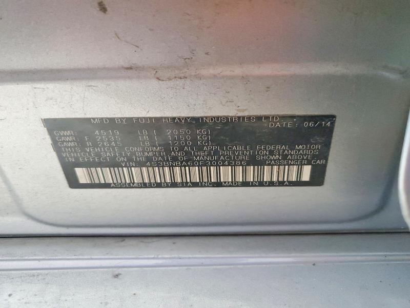 Продаж на аукціоні авто 2015 Subaru Legacy, vin: 4S3BNBA60F3004386, номер лоту: 46891666