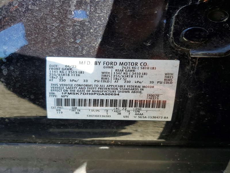 Продаж на аукціоні авто 2023 Ford Explorer, vin: 1FMSK7DH0PGA90694, номер лоту: 46765976