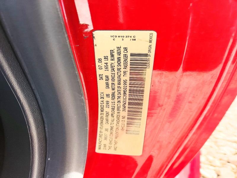 47619596 :رقم المزاد ، 3VWPW31C39M501995 vin ، 2009 Volkswagen New Beetle مزاد بيع