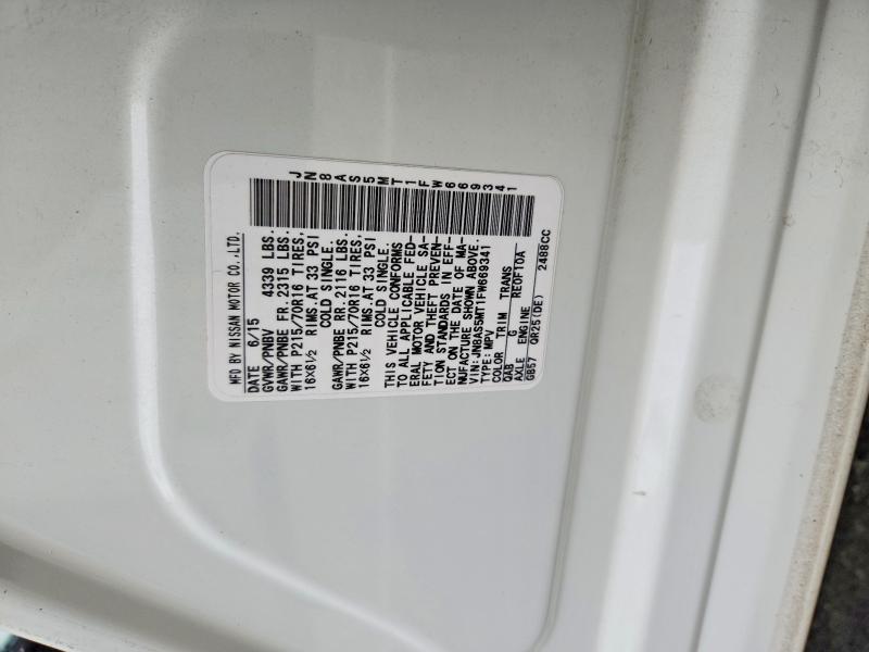 48166426 :رقم المزاد ، JN8AS5MT1FW669341 vin ، 2015 Nissan Rogue Select مزاد بيع