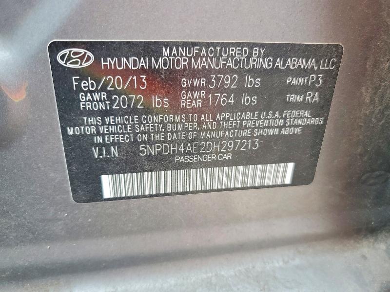 Продажа на аукционе авто 2013 Hyundai Elantra, vin: 5NPDH4AE2DH297213, номер лота: 79602835
