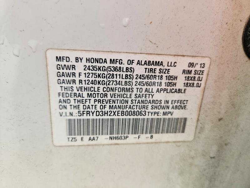 Продаж на аукціоні авто 2014 Acura Mdx, vin: 5FRYD3H2XEB008063, номер лоту: 47933816