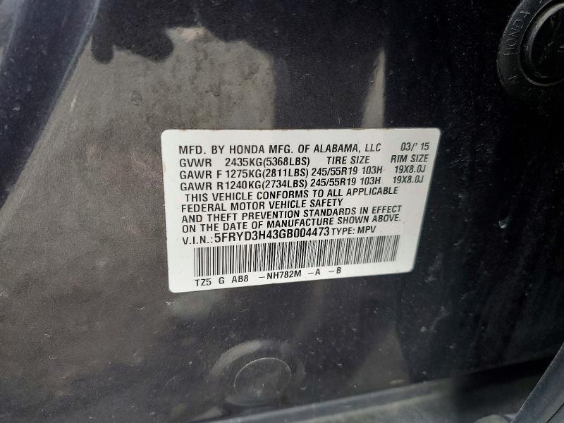 Aukcja sprzedaży 2016 Acura Mdx, vin: 5FRYD3H43GB004473, numer aukcji: 45981806