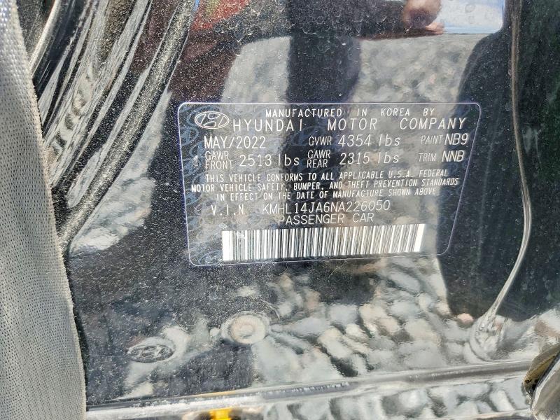 2022 Hyundai Sonata მანქანა იყიდება აუქციონზე, vin: KMHL14JA6NA226050, აუქციონის ნომერი: 48080186