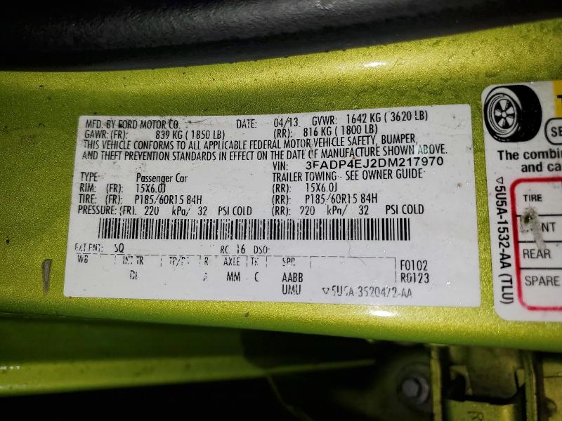 Продажа на аукционе авто 2013 Ford Fiesta, vin: 3FADP4EJ2DM217970, номер лота: 79774085