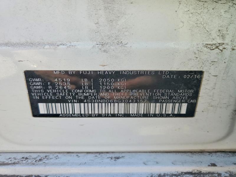 79780935 :رقم المزاد ، 4S3BNBD68G3043157 vin ، 2016 Subaru Legacy مزاد بيع