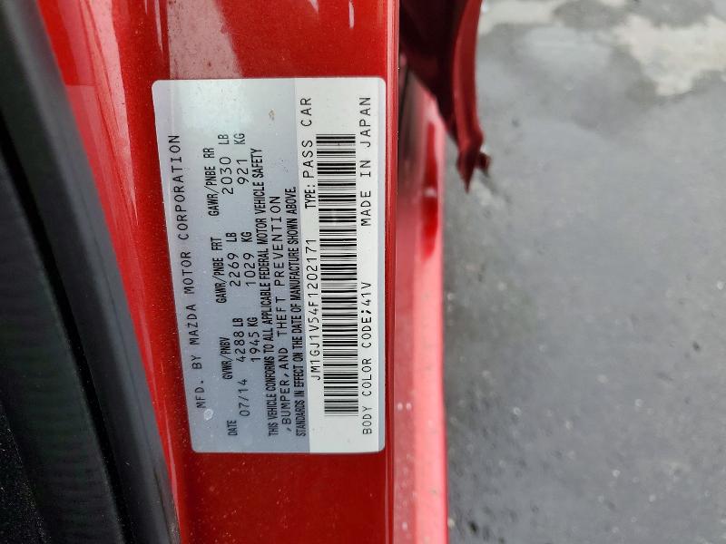 Aukcja sprzedaży 2015 Mazda 6, vin: JM1GJ1V54F1202171, numer aukcji: 45945266