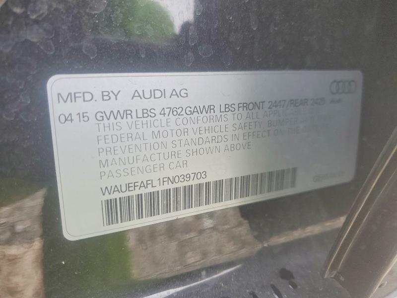 79473055 :رقم المزاد ، WAUEFAFL1FN039703 vin ، 2015 Audi A4 مزاد بيع