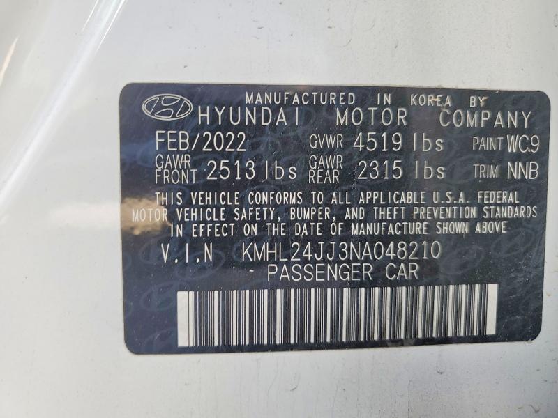 Продаж на аукціоні авто 2022 Hyundai Sonata Hybrid, vin: KMHL24JJ3NA048210, номер лоту: 79221325