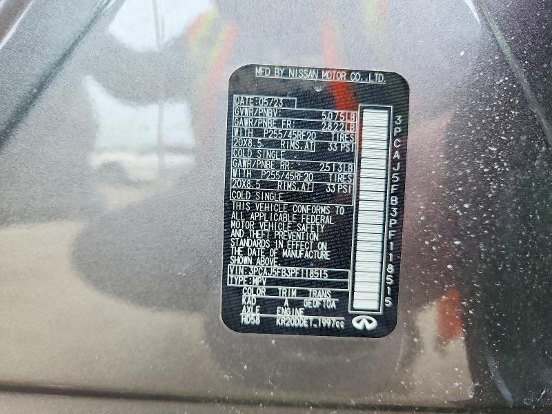 47522486 :رقم المزاد ، 3PCAJ5FB3PF118515 vin ، 2023 Infiniti Qx50 مزاد بيع