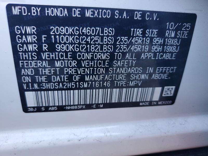 Aukcja sprzedaży 2025 Acura Adx, vin: 3HDSA2H51SM716146, numer aukcji: 41977996