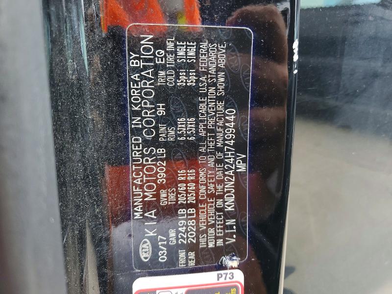 45519666 :رقم المزاد ، KNDJN2A24H7499440 vin ، 2017 Kia Soul مزاد بيع