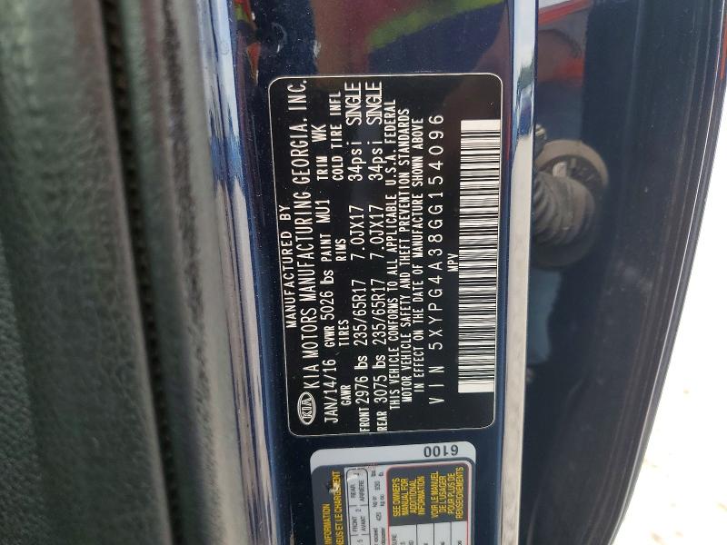 Aukcja sprzedaży 2016 Kia Sorento, vin: 5XYPG4A38GG154096, numer aukcji: 46215786