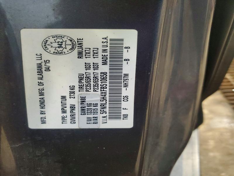 Aukcja sprzedaży 2015 Honda Odyssey, vin: 5FNRL5H4XFB510658, numer aukcji: 46165106