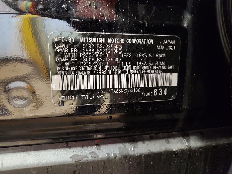 Продаж на аукціоні авто 2022 Mitsubishi Outlander, vin: JA4J4TA88NZ053136, номер лоту: 46152646