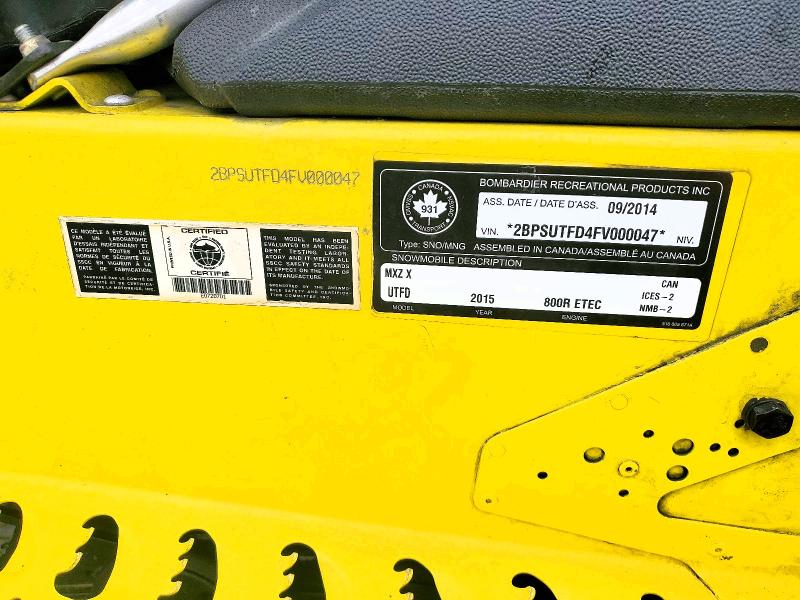 46748136 :رقم المزاد ، 2BPSUTFD4FV000047 vin ، 2015 Ski-doo Snowmobile مزاد بيع