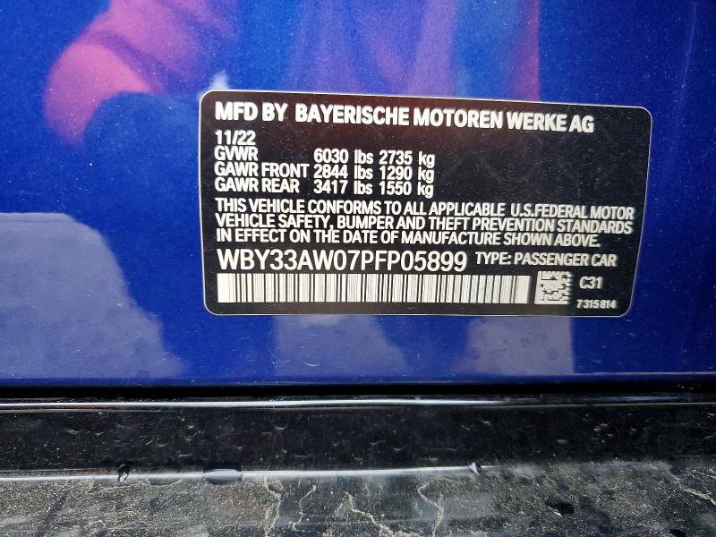 Продажа на аукционе авто 2023 Bmw I4, vin: WBY33AW07PFP05899, номер лота: 46185816