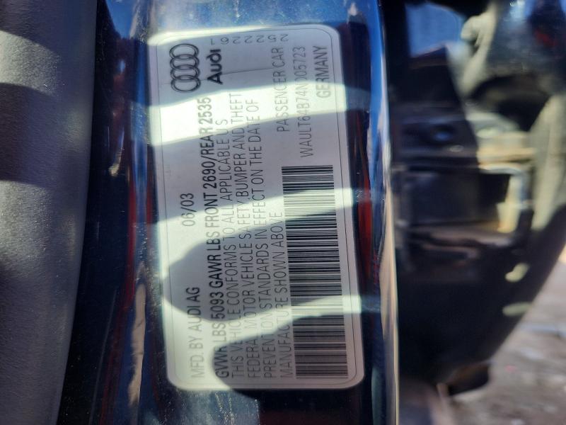 Aukcja sprzedaży 2004 Audi A6, vin: WAULT64B74N005723, numer aukcji: 46439846
