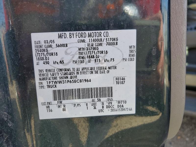 Aukcja sprzedaży 2005 Ford F350, vin: 1FTWW31P65EC81964, numer aukcji: 45454816