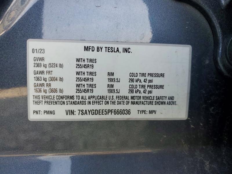 2023 Tesla Model Y მანქანა იყიდება აუქციონზე, vin: 7SAYGDEE5PF666036, აუქციონის ნომერი: 47504996