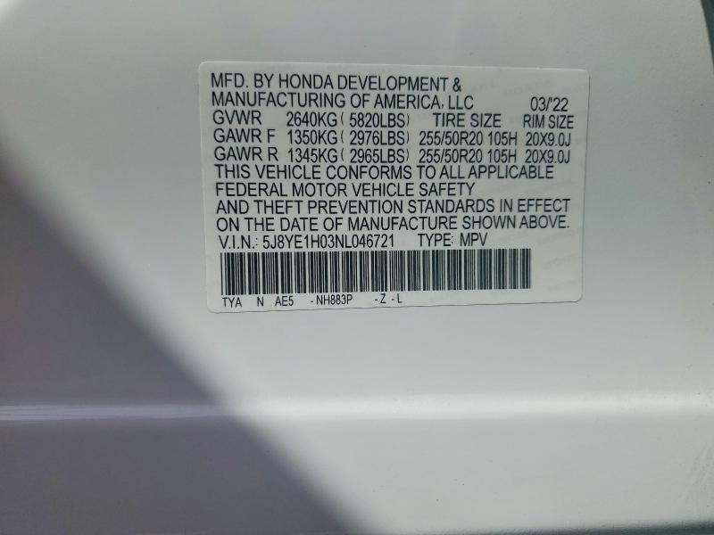 Продажа на аукционе авто 2022 Acura Mdx, vin: 5J8YE1H03NL046721, номер лота: 46775996