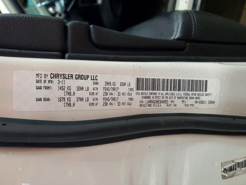 Auction sale of the 2011 Jeep Grand Cherokee, vin: 1J4RR4GG0BC640955, lot number: 46521256
