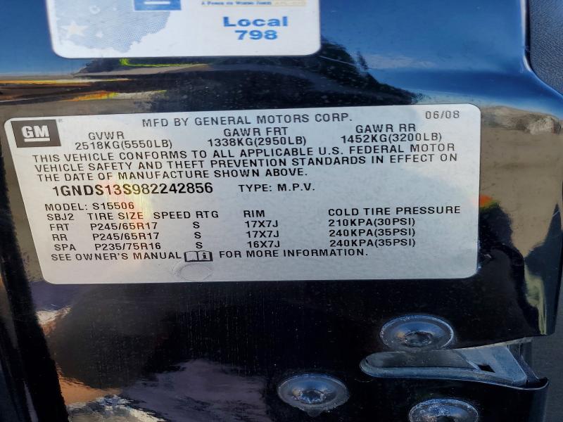 Aukcja sprzedaży 2008 Chevrolet Trailblazer, vin: 1GNDS13S982242856, numer aukcji: 41952086