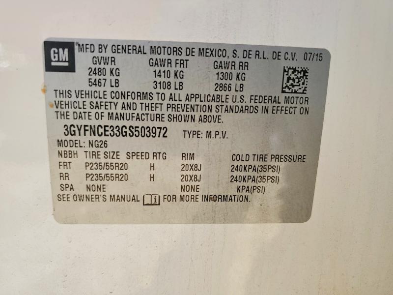 Продаж на аукціоні авто 2016 Cadillac Srx, vin: 3GYFNCE33GS503972, номер лоту: 46546826