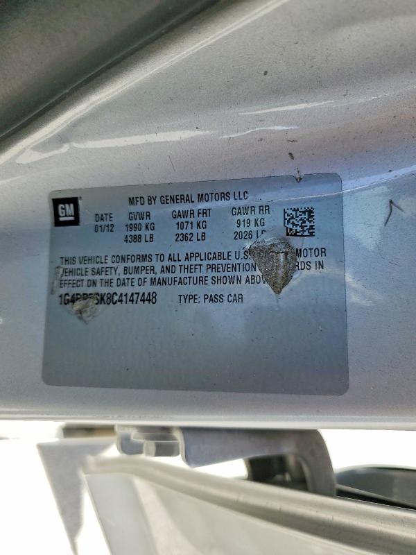 45880086 :رقم المزاد ، 1G4PR5SK8C4147448 vin ، 2012 Buick Verano مزاد بيع