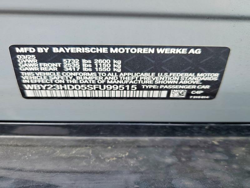 Aukcja sprzedaży 2025 Bmw I4, vin: WBY23HD05SFU99515, numer aukcji: 45697306