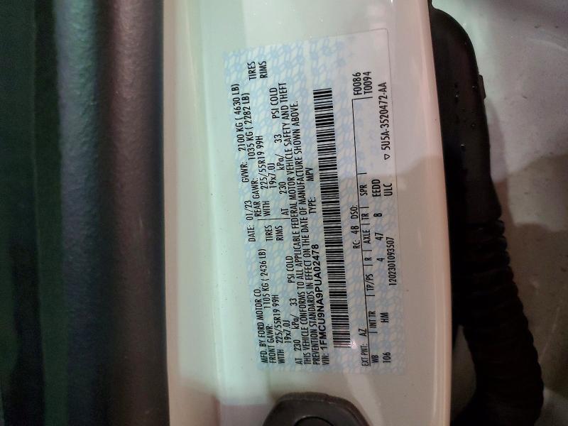 Продаж на аукціоні авто 2023 Ford Escape, vin: 1FMCU9NA9PUA02478, номер лоту: 47542996