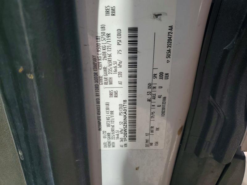 Продажа на аукционе авто 2022 Ford Transit, vin: 1FDBW5Z80NKA01718, номер лота: 46948146