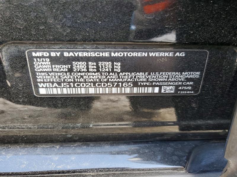 48158596 :رقم المزاد ، WBAJS1C02LCD57165 vin ، 2020 Bmw 540 مزاد بيع