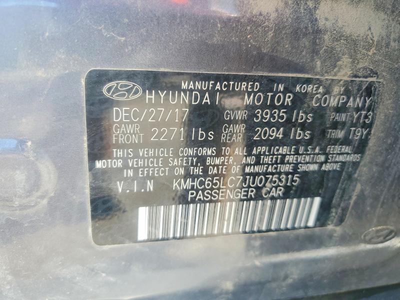Продаж на аукціоні авто 2018 Hyundai Ioniq Hybrid, vin: KMHC65LC7JU075315, номер лоту: 79455675