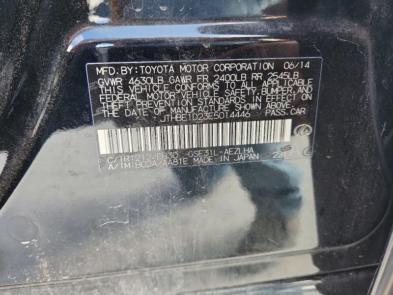 Продажа на аукционе авто 2014 Lexus Is 350, vin: JTHBE1D23E5014446, номер лота: 47448216