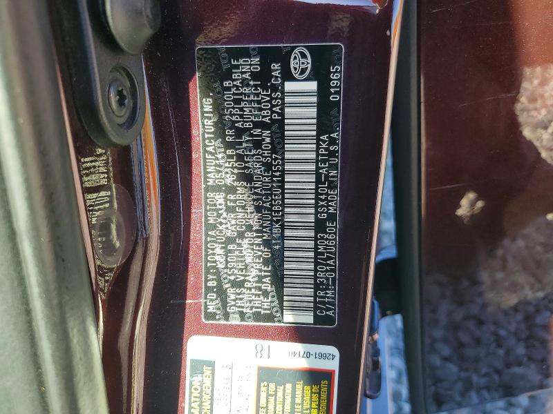 47440396 :رقم المزاد ، 4T1BK1EB5EU114557 vin ، 2014 Toyota Avalon مزاد بيع