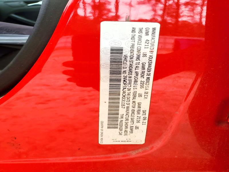 Продажа на аукционе авто 2012 Volkswagen Jetta, vin: 3VWDP7AJ4CM331157, номер лота: 45824726