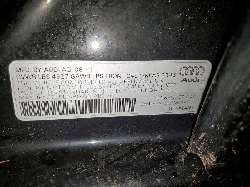 Продаж на аукціоні авто 2012 Audi A4, vin: WAUFFAFLXCN006411, номер лоту: 45836456