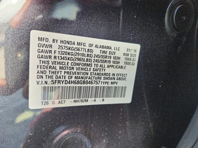 Aukcja sprzedaży 2016 Acura Mdx, vin: 5FRYD4H68GB046757, numer aukcji: 46412716
