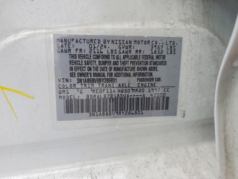 Продаж на аукціоні авто 2024 Nissan Sentra, vin: 3N1AB8BV9RY286801, номер лоту: 47538106