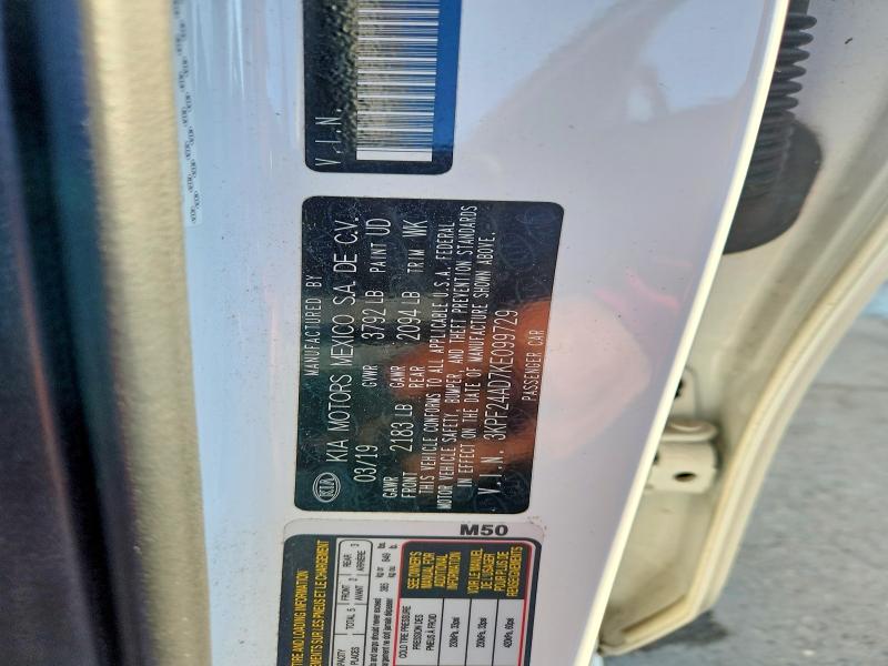 47213746 :رقم المزاد ، 3KPF24AD7KE099729 vin ، 2019 Kia Forte مزاد بيع